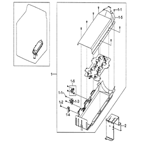 Heater Assembly Diagram and Parts List for DV5451AEW XAA-01 Samsung Dryer