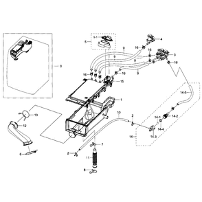 Drawer Housing Diagram and Parts List for WF448AAP XAA-08 Samsung Washer
