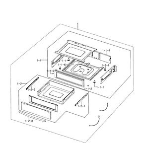 Drawer Assembly Diagram and Parts List for NE595R1ABSR AA-01 Samsung Range