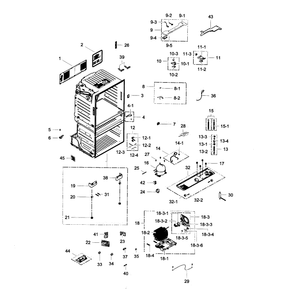 Cabinet Diagram and Parts List for RF28HMELBSR AA-0006 Samsung Refrigerator