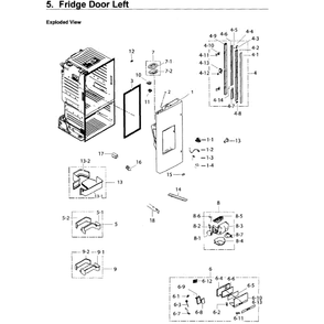 Fridge Door L Diagram and Parts List for RF26J7500BC AA-03 Samsung Refrigerator