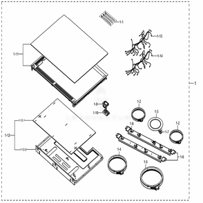 Assembly Cook Top Diagram and Parts List for NE58K9500SG (AA)(0002) Samsung Range