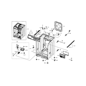 Frame And Cover Diagram and Parts List for WF330ANB XAA-05 Samsung Washer