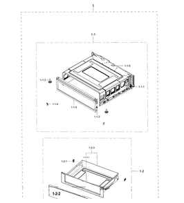 Drawer Diagram and Parts List for NE59J3420SW AA-0000 Samsung Range