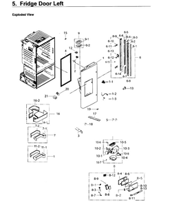 Fridge Door L Diagram and Parts List for RF26J7500WW AA-0002 Samsung Refrigerator