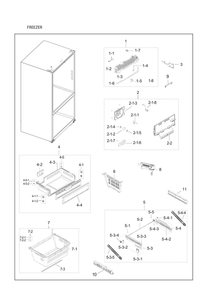 Freezer Diagram and Parts List for RF23HCEDBSG AA-01 Samsung Refrigerator