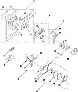 Fountain Diagram and Parts List for RS2533VQ XAA Samsung Refrigerator