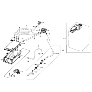 Housing Drawer Diagram and Parts List for WF520ABP XAA-02 Samsung Washer