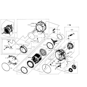 Tub-Drum Diagram and Parts List for WF511ABR XAA-02 Samsung Washer