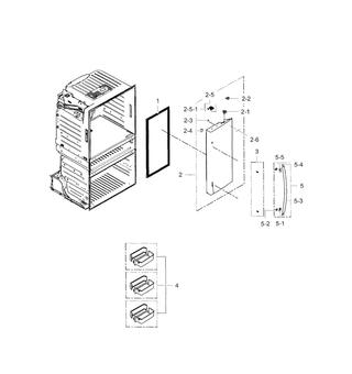Door R-refrigerator Diagram and Parts List for RF28HMEDBSR AA-0001 Samsung Refrigerator