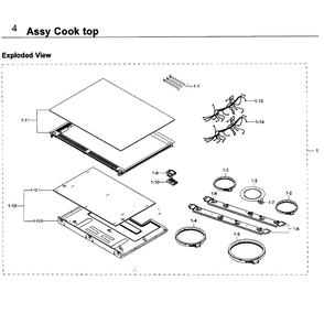 Drawer Diagram and Parts List for NE58K9430SS AA-0000 Samsung Range