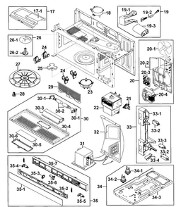 Cabinet 2 Diagram and Parts List for SMH7187STG XAA-0000 Samsung Microwave