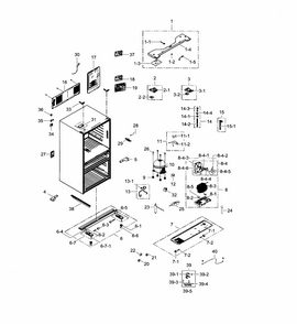 Cabinet Diagram and Parts List for RF23HSESBSR AA-0000 Samsung Refrigerator