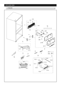 Freezer Parts Diagram and Parts List for RF25HMIDBSR AA-00 Samsung Refrigerator
