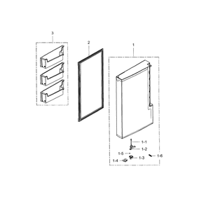 Door L-Freezer Diagram and Parts List for RF34H9960S4 AA-0004 Samsung Refrigerator