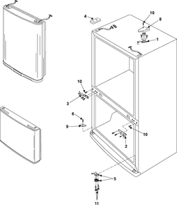 Hinges Diagram and Parts List for RB195BSSB XAA Samsung Refrigerator