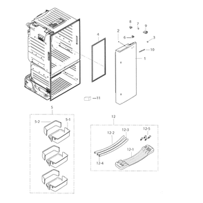 Fridge Door R Diagram and Parts List for RF263TEAESR AA-04 Samsung Refrigerator