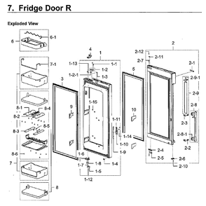 Fridge Door R Diagram and Parts List for RF28K9380SR AA-01 Samsung Refrigerator