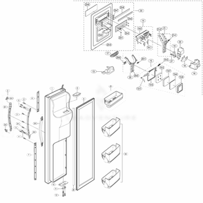Freezer Door Diagram and Parts List for RS2577SL  Samsung Refrigerator