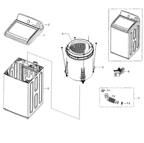 Part Location Diagram of DC97-18601C Samsung Spin Basket Assembly