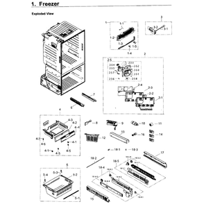 Freezer Diagram and Parts List for RF26J7500BC AA-03 Samsung Refrigerator