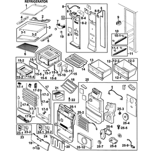 Refrigerator Diagram and Parts List for RS267LAWP XAA-0000 Samsung Refrigerator