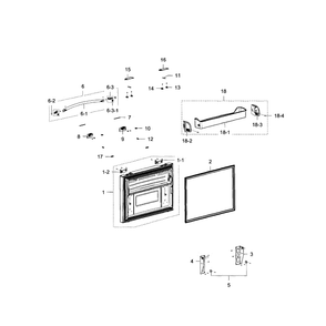 Freezer Door Diagram and Parts List for RFG238AARS XAA-0000 Samsung Refrigerator