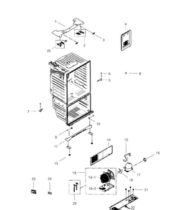 Cabinet Diagram and Parts List for RFG297HDRS XAA-0001 Samsung Refrigerator