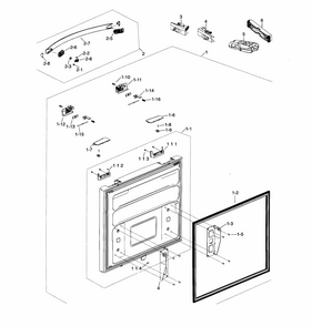 Part Location Diagram of DA67-02332G Samsung Door Cap (Upper)