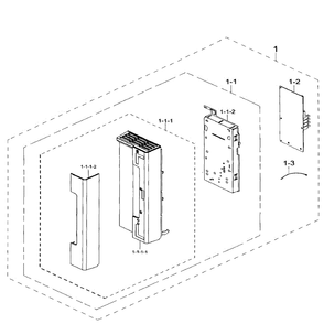 Control Panel Diagram and Parts List for MC17J8000CS AA-0000 Samsung Microwave
