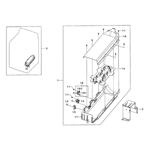 Heater Assembly Diagram and Parts List for DV422EWHDWR AA-01 Samsung Dryer