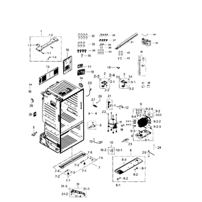 Cabinet Diagram and Parts List for RF263TEAESR (AA)(0000) Samsung Refrigerator