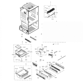 Freezer Diagram and Parts List for RF263TEAESP AA Samsung Refrigerator