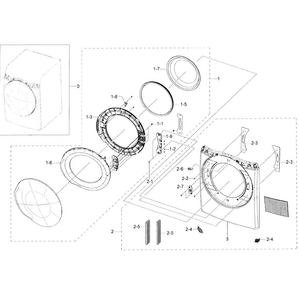 Frame Front & Door Diagram and Parts List for DV50K7500GV A3-0000 Samsung Dryer