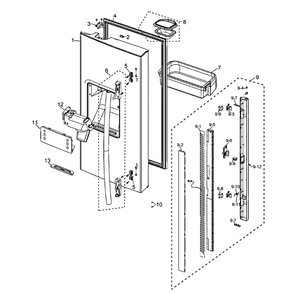 Left Door Diagram and Parts List for RF26XAEBP XAA-00 Samsung Refrigerator