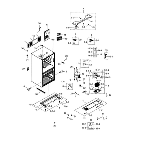 Cabinet Diagram and Parts List for RF24FSEDBSR AA-03 Samsung Refrigerator