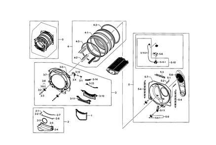 Drum Diagram and Parts List for DV331AGR XAA-0000 Samsung Dryer