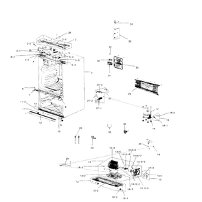 Cabinet Diagram and Parts List for RF267ACRS XAA-0000 Samsung Refrigerator