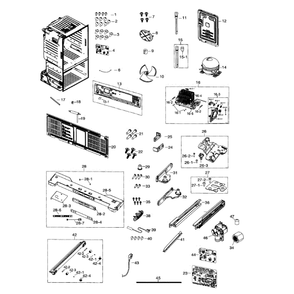 Cabinet Diagram and Parts List for RF26HFENDSR AA-0003 Samsung Refrigerator