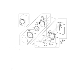 Frame Front And Door Diagram and Parts List for WF461ABP XAA-01 Samsung Washer
