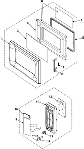 Part Location Diagram of DE94-00075B Samsung Assembly DOOR E;3RD-1.0,-,BL