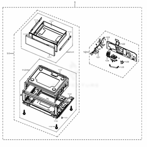 Assembly Drawer Diagram and Parts List for NX58K9850SS (AA)(0003) Samsung Range