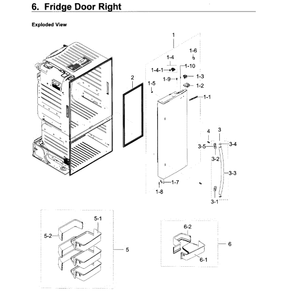 Fridge Door R Diagram and Parts List for RF23HCEDBSR AA-0011 Samsung Refrigerator