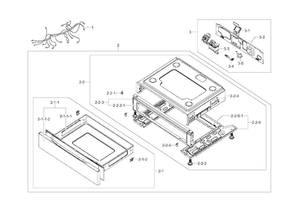 Drawer Diagram and Parts List for NX58F5500SB AA-0000 Samsung Range