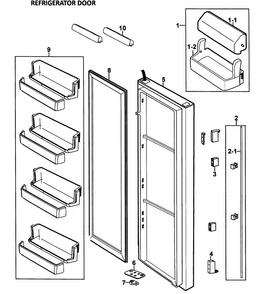 Right Door Diagram and Parts List for RS267LABB XAA-0000 Samsung Refrigerator