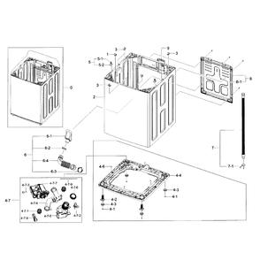 Frame Diagram and Parts List for WA56H9000AP A2-0000 Samsung Washer
