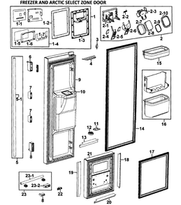 Part Location Diagram of DA67-01267D Samsung Door Handle Endcap (Lower)