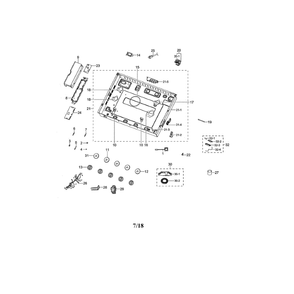 Module / Knobs Diagram and Parts List for NA36N7755TS AA-00 Samsung Cooktop