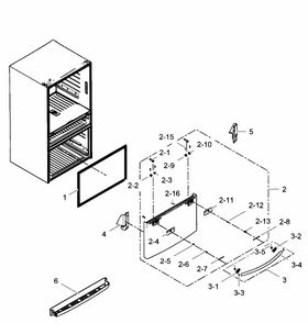 Freezer Door Diagram and Parts List for RF31FMEDBBC AA-0003 Samsung Refrigerator