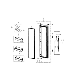 Refrigerator Door Diagram and Parts List for RS22HDHPNWW AA-0000 Samsung Refrigerator